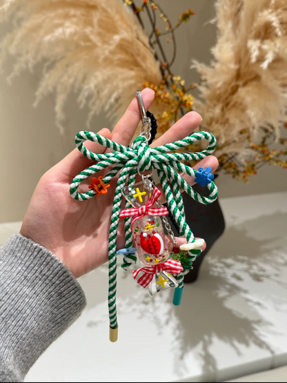 Original design Christmas knot felt gingerbread man/candy bag pendant key chain gift for girls