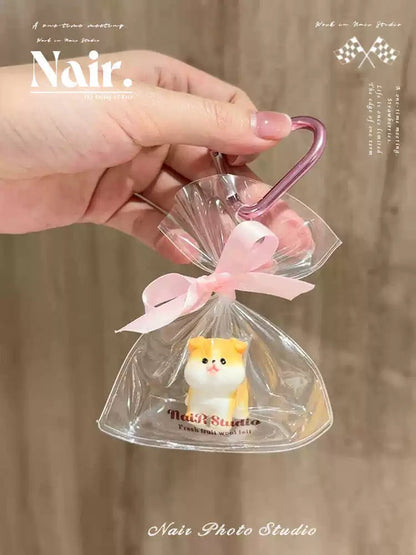 "A bag of Pet" series leather pendant ambience package hanging decoration cute niche Keychain Colourful bag charm