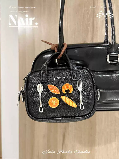 HOT!!!Original handmade bag decorative small bag new niche creative handbag(send strikers as DIY gift)(stickers by random order)