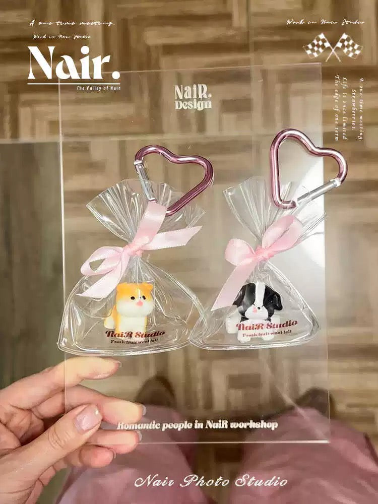 "A bag of Pet" series leather pendant ambience package hanging decoration cute niche Keychain Colourful bag charm