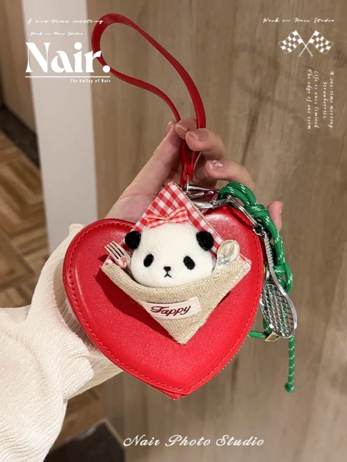 Red love card-carrying purse decoration Clutch bag bag charm mini bag