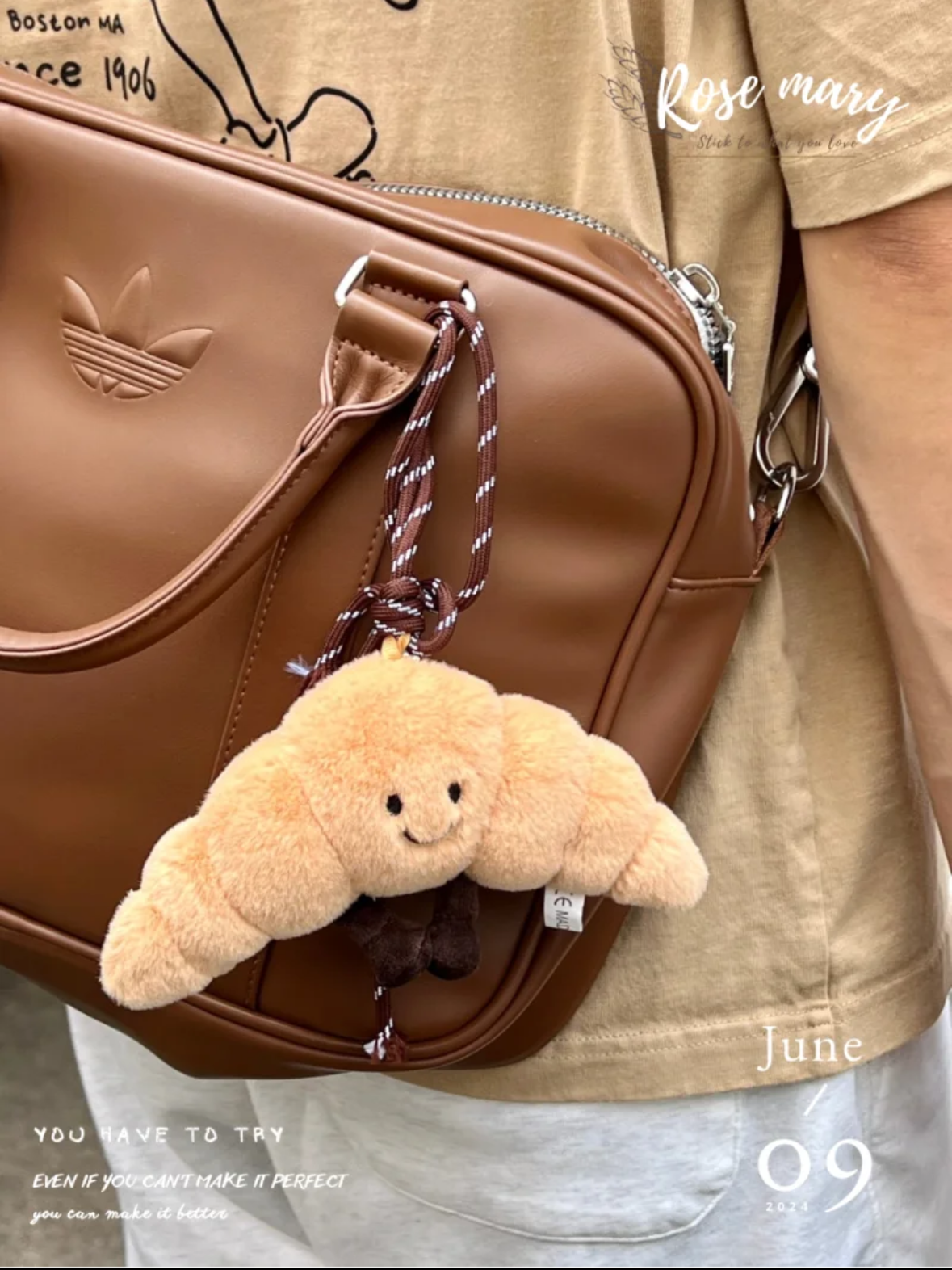 Fluffy bread pendant Plush version Croissant Pretzel baby cute bag pendant（No umbrella rope）