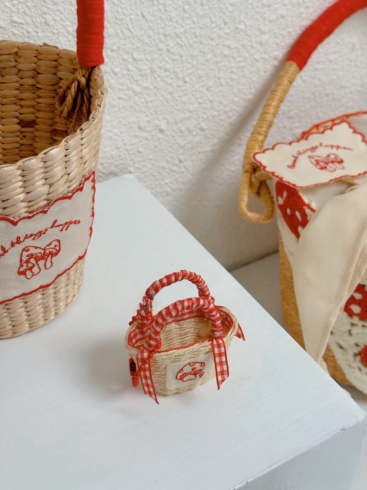 Natural basket cute minibags