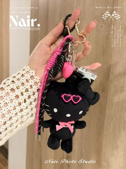 Black Kitty extremely complex pendant bag decoration/Camare bagcharm