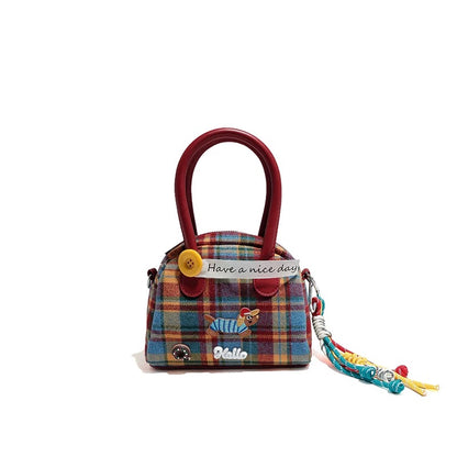 Large red tartan dachshund Bag/color plaid minibag