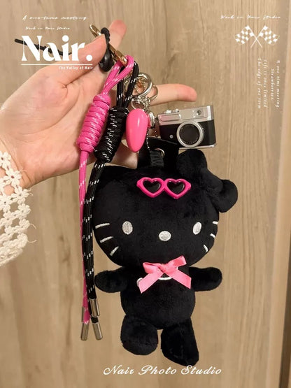 Black Kitty extremely complex pendant bag decoration/Camare bagcharm