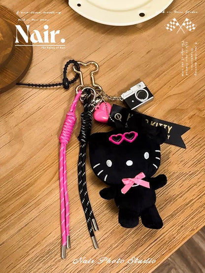 Black Kitty extremely complex pendant bag decoration/Camare bagcharm