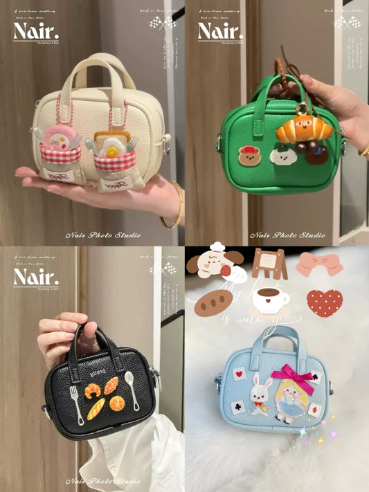 HOT!!!Original handmade bag decorative small bag new niche creative handbag(send strikers as DIY gift)(stickers by random order)