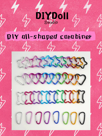 All-shaped carabiners keychain tools for DIY/Heart Bone Star Standard