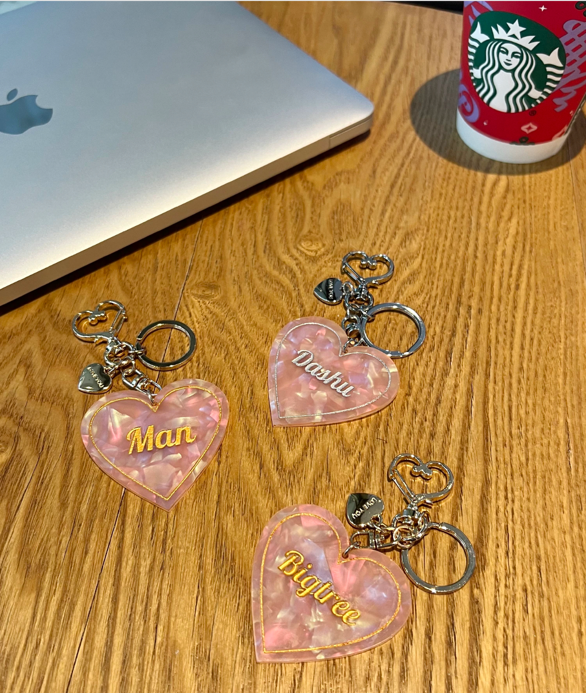 Birthday gift:Customized pink keychain(leave a message with NAME)(wait for about 3-5 days)