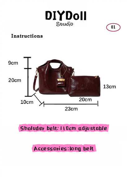 Hand-held bucket bag with small bag hanger