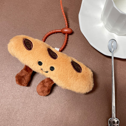 Fluffy bread pendant Plush version Croissant Pretzel baby cute bag pendant（No umbrella rope）